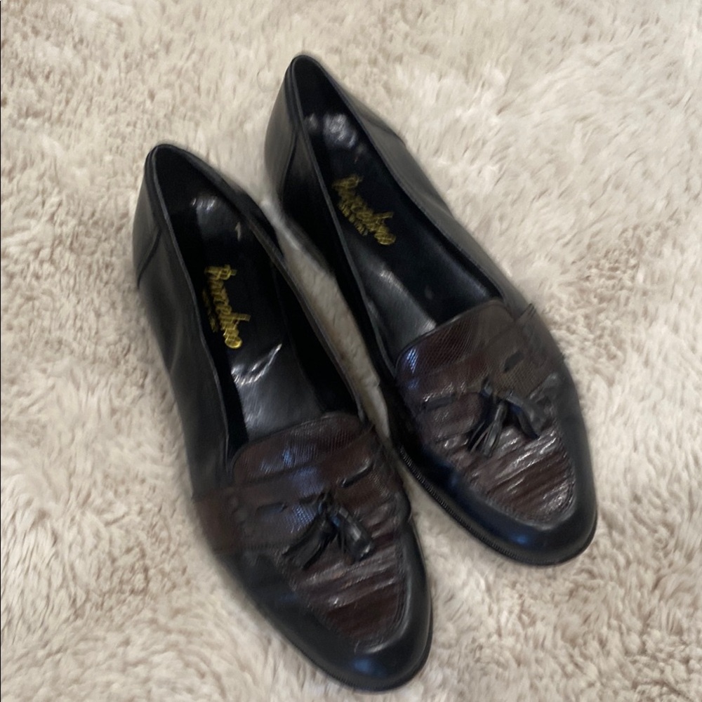 Barcelino men’s Black/ brown genuine lizard dress shoes